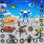 flying car battle robot games android application logo